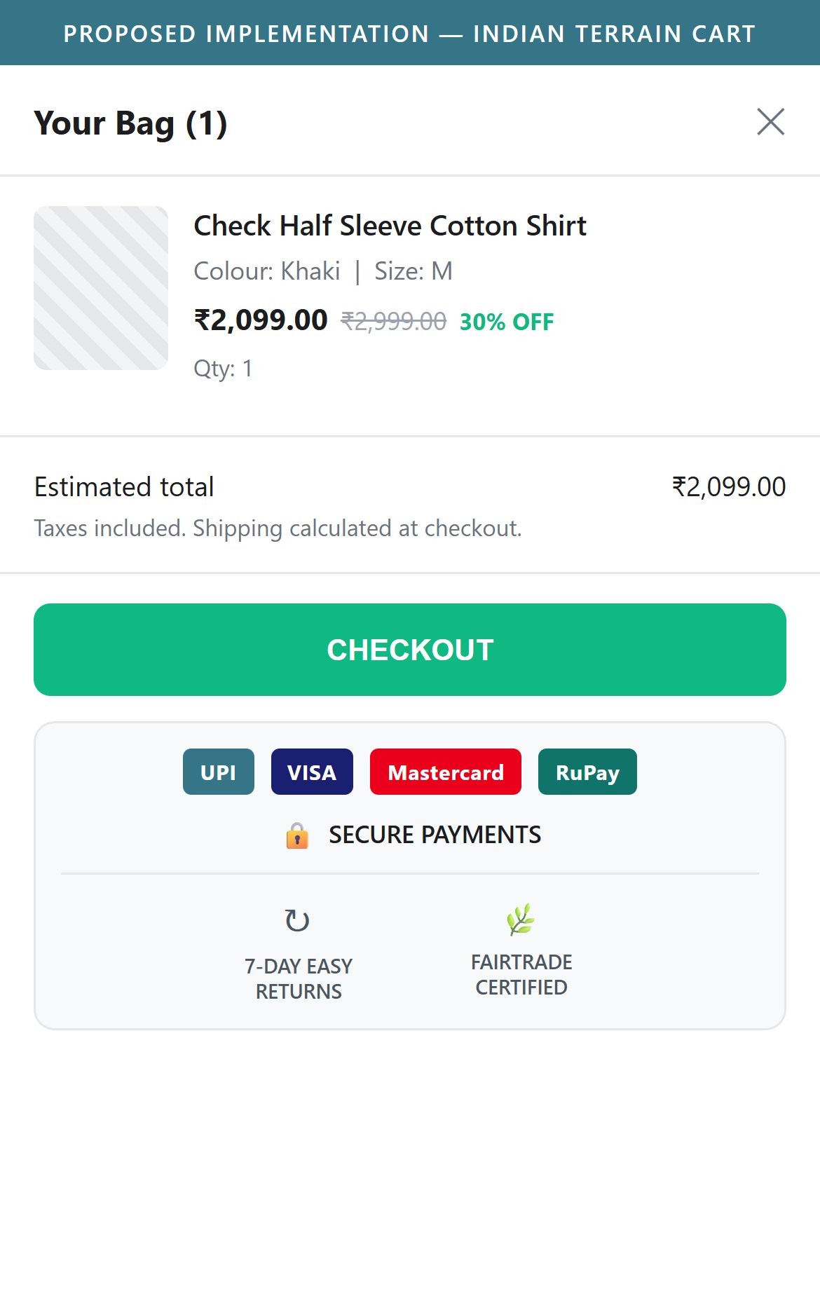 Proposed Implementation — Indian Terrain Cart