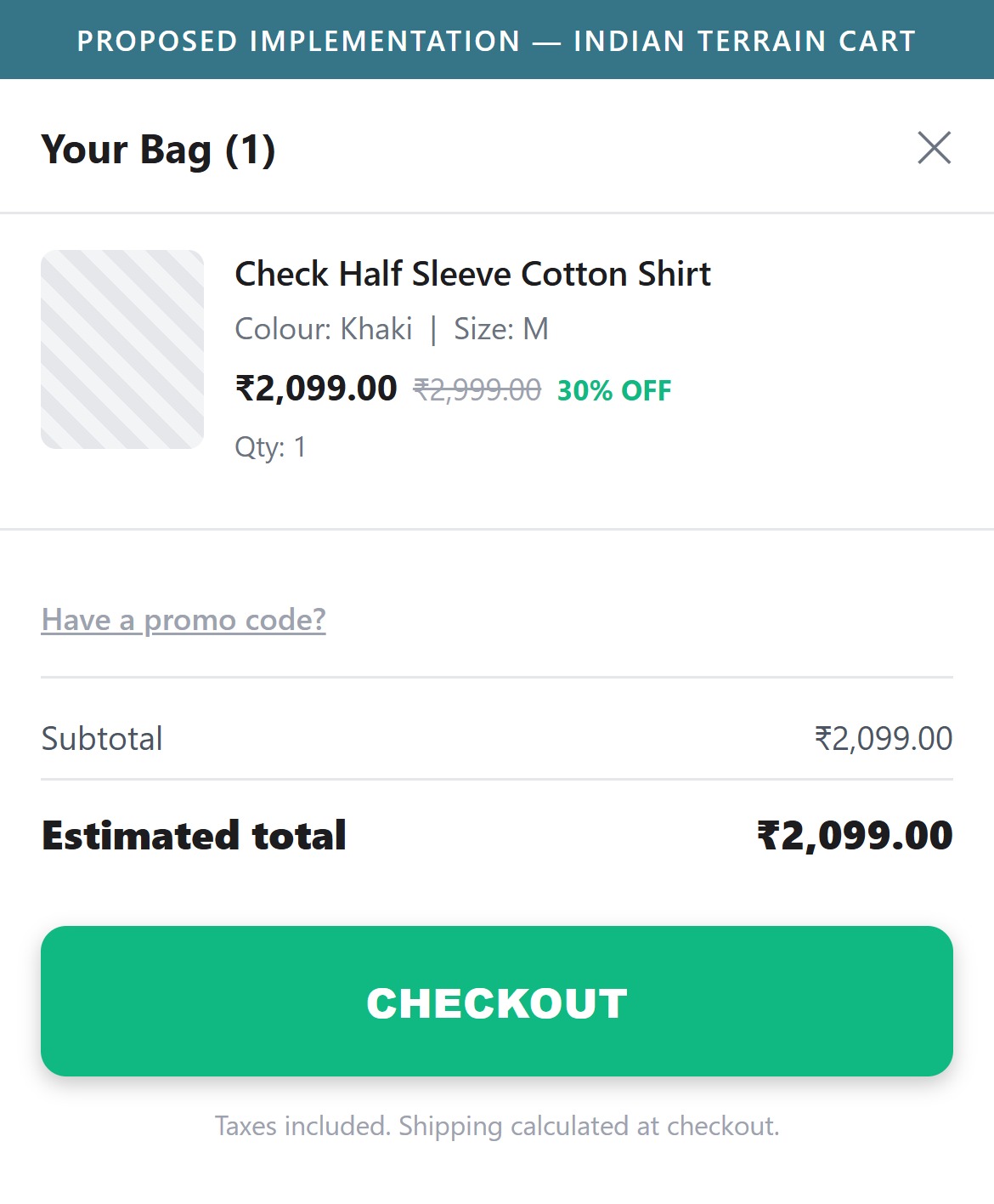 Proposed Implementation — Indian Terrain Cart
