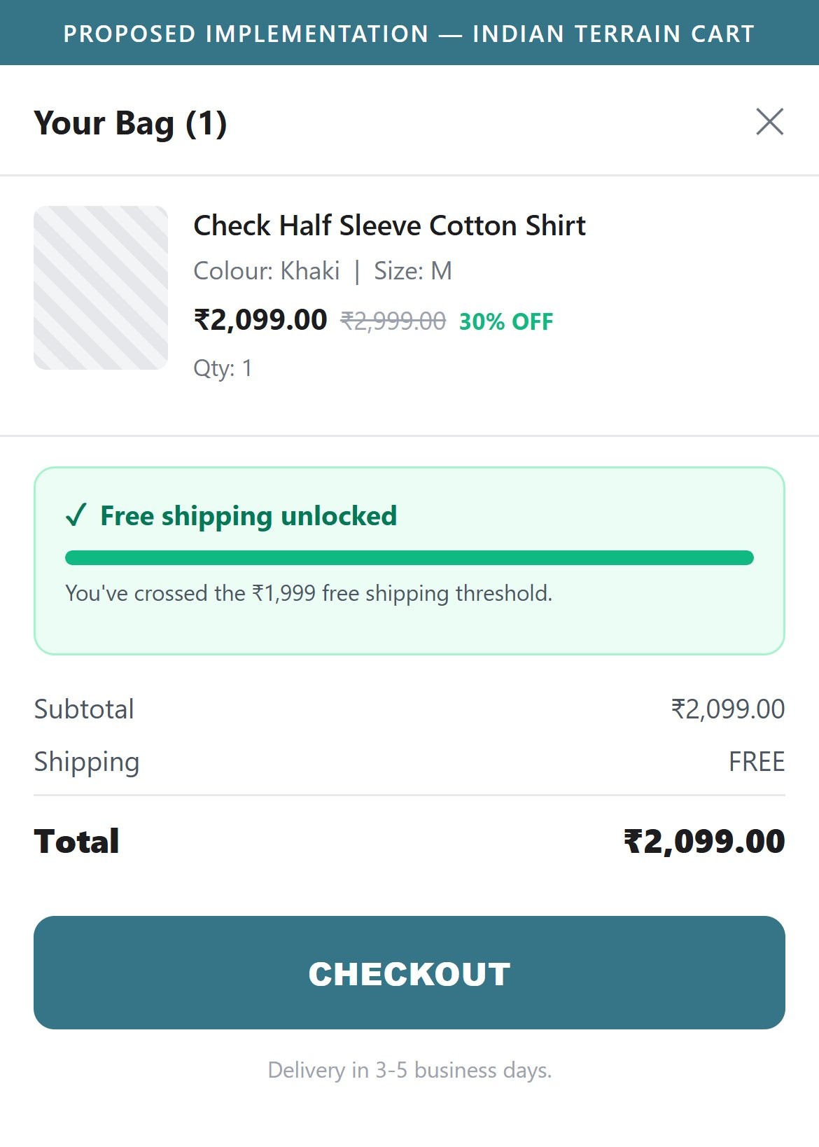 Proposed Implementation — Indian Terrain Cart